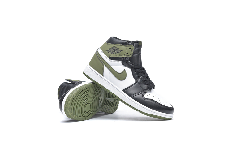 New Air Jordan 1 Sky Black White Green Shoes - Click Image to Close